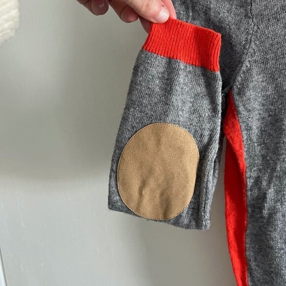 J CREW ~ Grey and Red Wool Blend Sweater - Picture 4 of 6